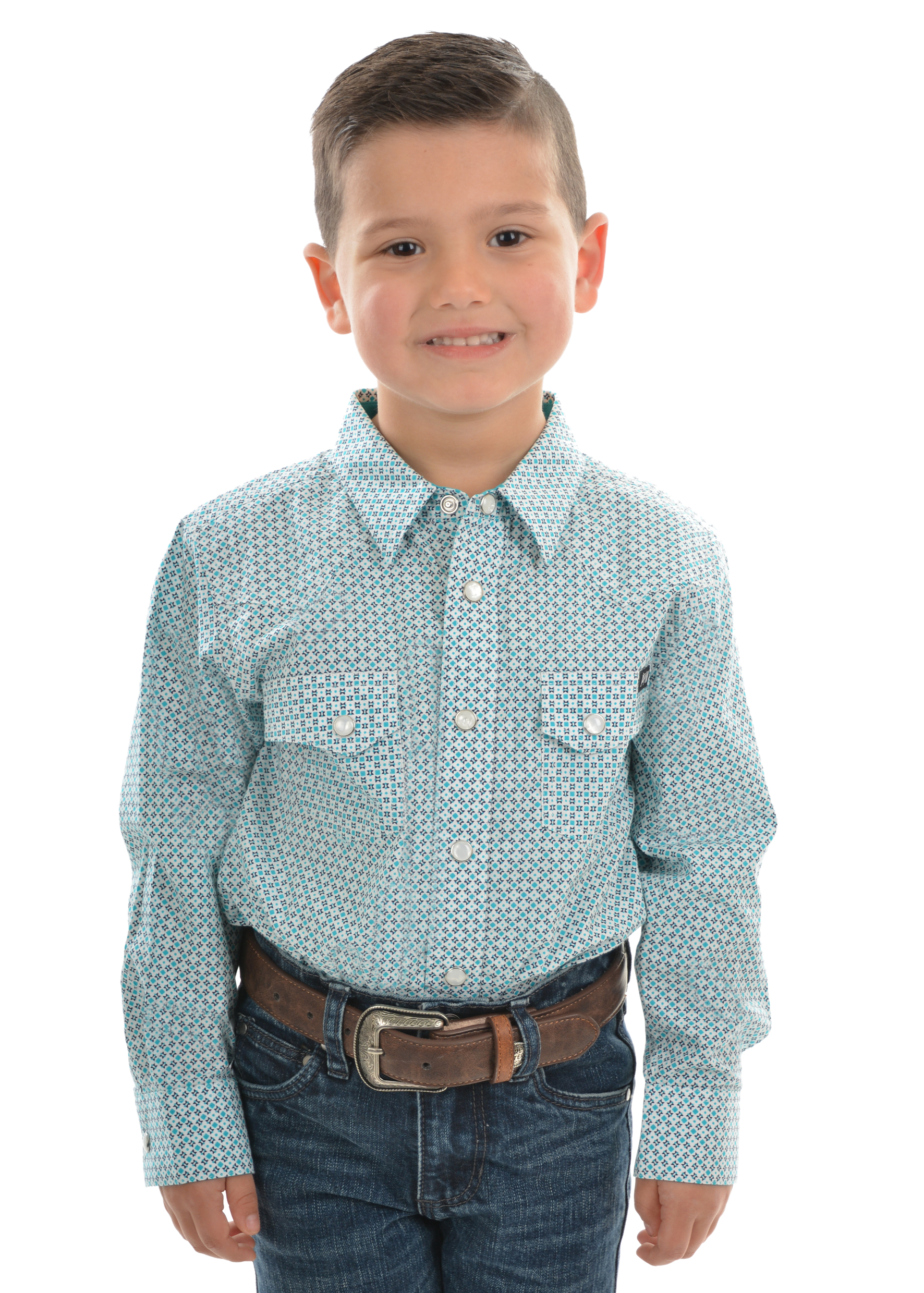 Pure Western Boys Aledo Print L/S Shirt Outback Whips & Leather