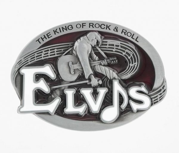 Elvis Oval Buckle With Guitar