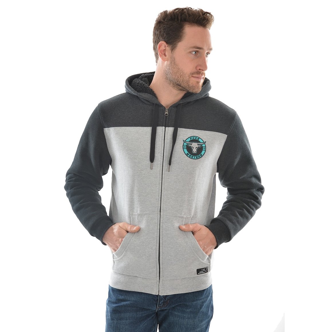 Pure Western Men’s Cambridge Zip Up Hoodie Outback Whips & Leather